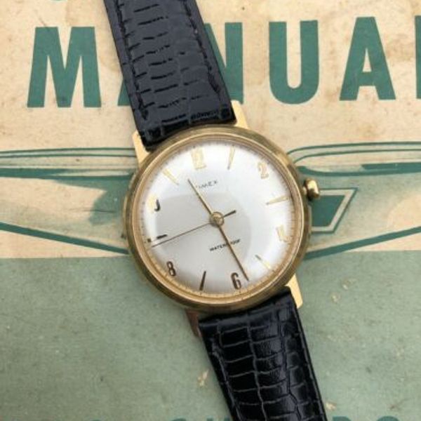 Vintage 1961 Timex Marlin Series Golden Mechanic Men's Watch New Strap |  WatchCharts