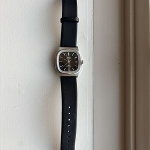 Timex Automatic 1983 E-Line Reissue 34mm - Black Leather Strap