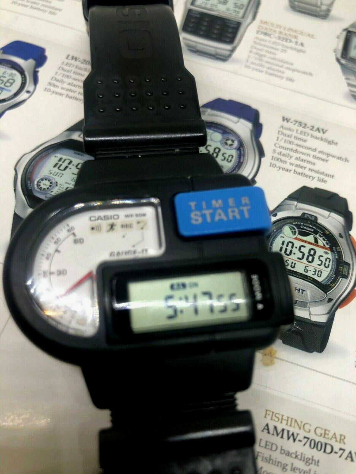 Rare vintage Casio wm-10 Gauge-it timer modul 765 NOS watch