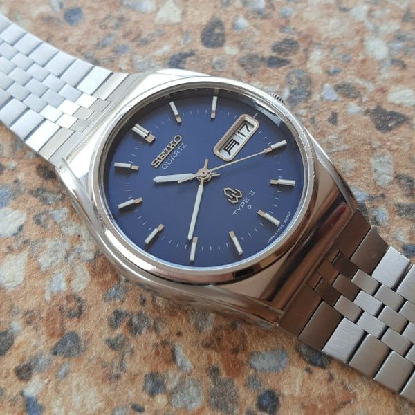 Vintage Seiko Quartz Type II (SQ) JDM 7546 8080 Kanji October 1977 Blue ...