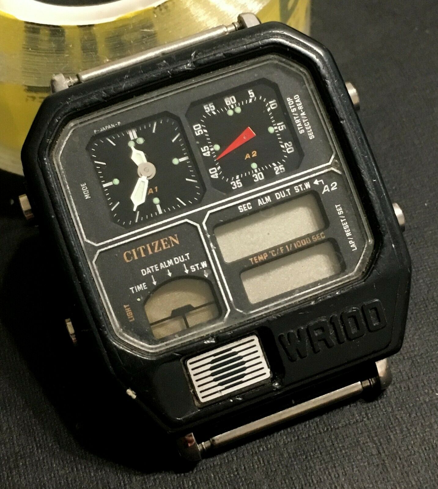 vintage an•an no.43 VINTAGE Citizen 8982 ANA DIGI TEMP WR100 lcd for parts or repair