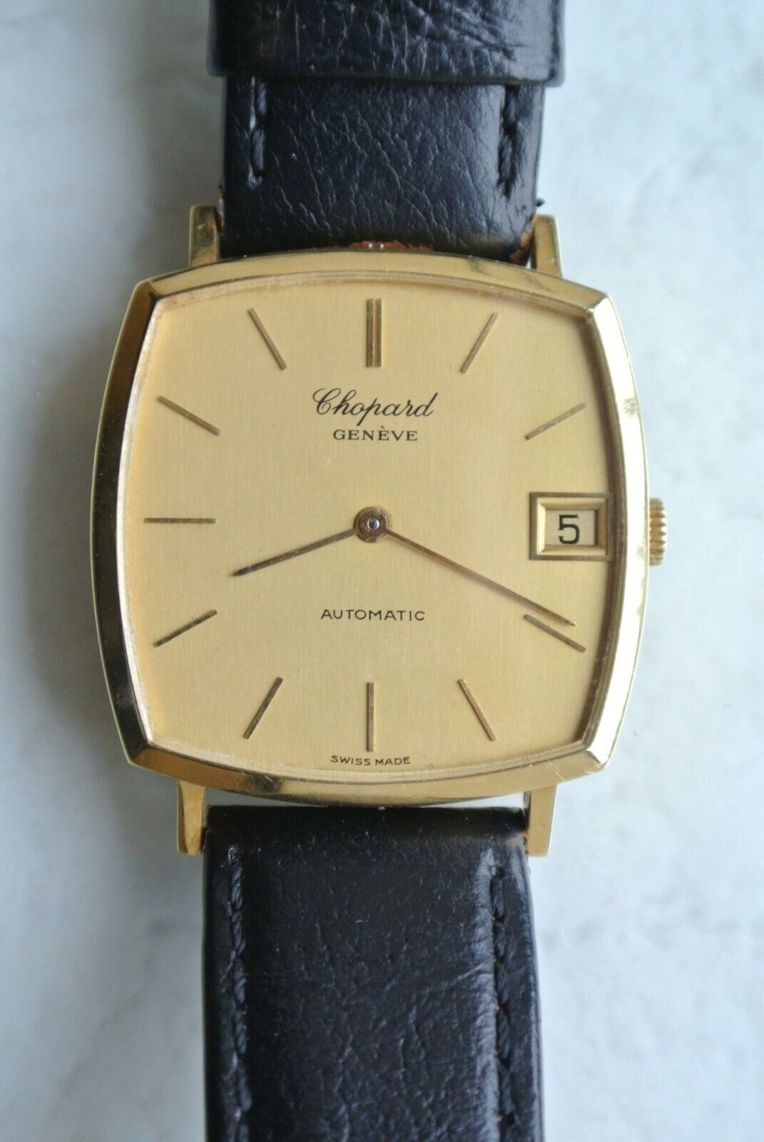 Chopard square calendar automatic watch 18K gold ref 2063 c