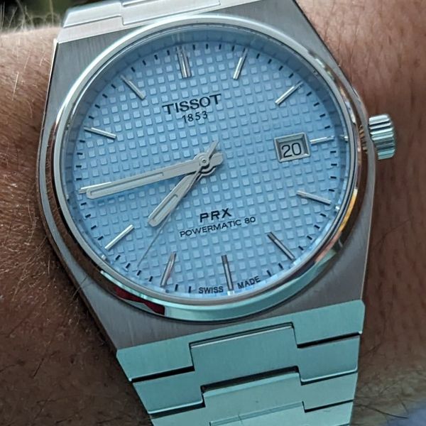 [$670 USD] Tissot PRX auto Ice Blue | WatchCharts Marketplace