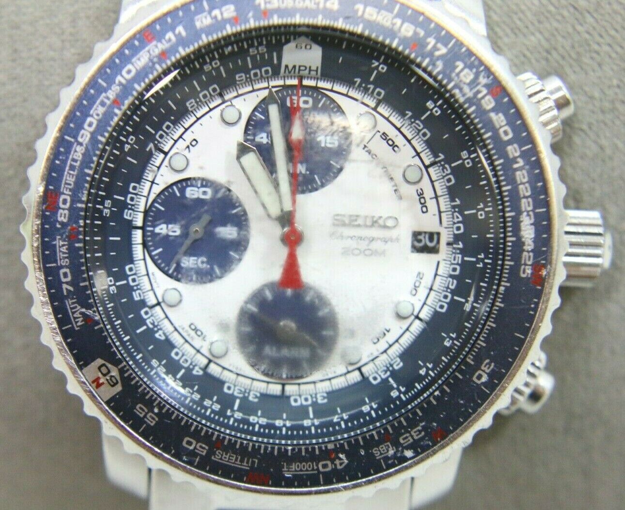 SEIKO 7T62-0EB0 Flightmaster CHRONOGRAPH 200M Men's Watch