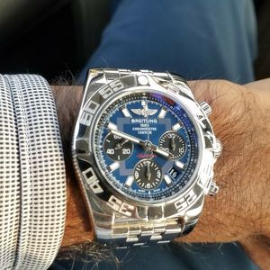 breitling chronomat black eye blue