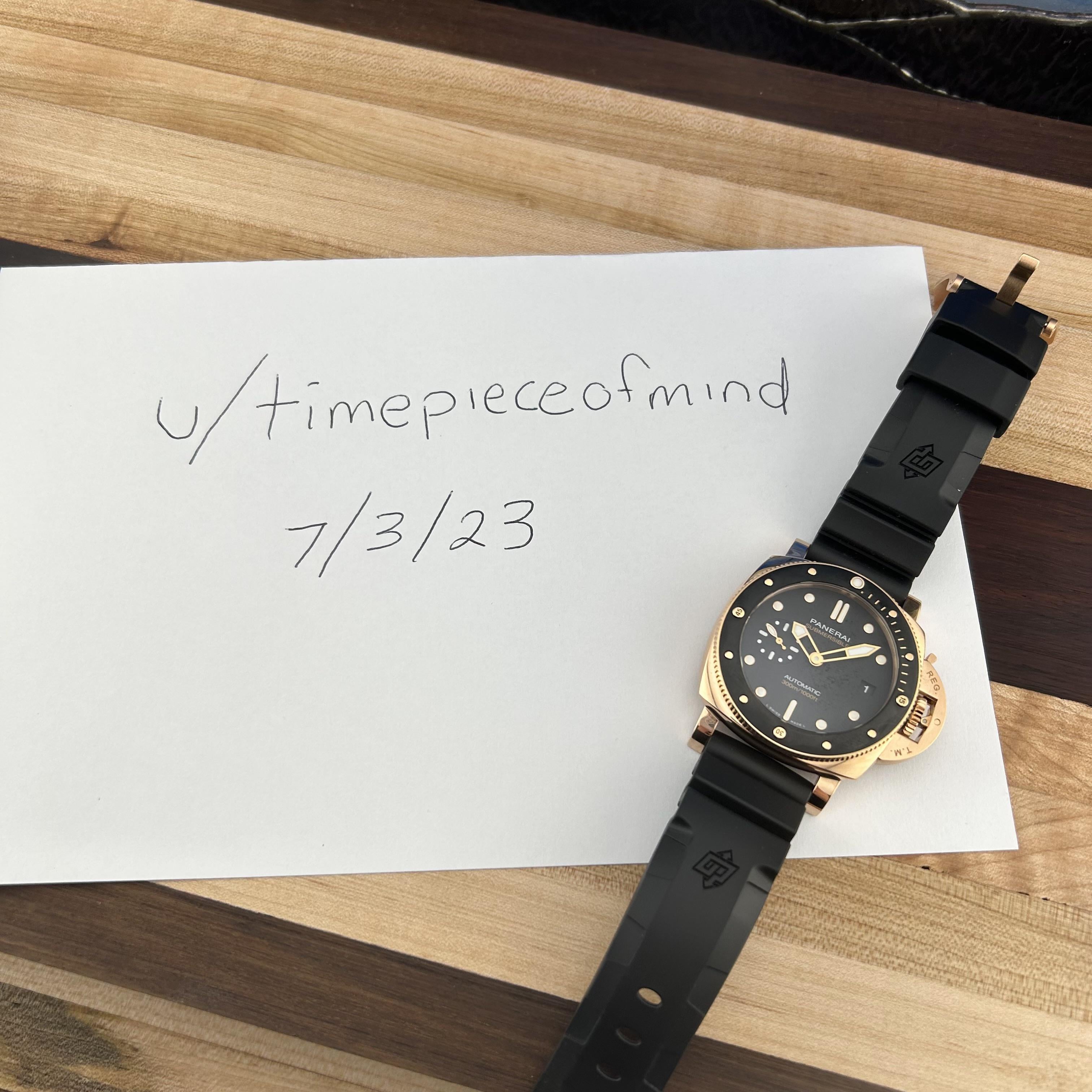 WTS Panerai PAM01164 Submersible Goldtech Automatic 42mm 18k Rose