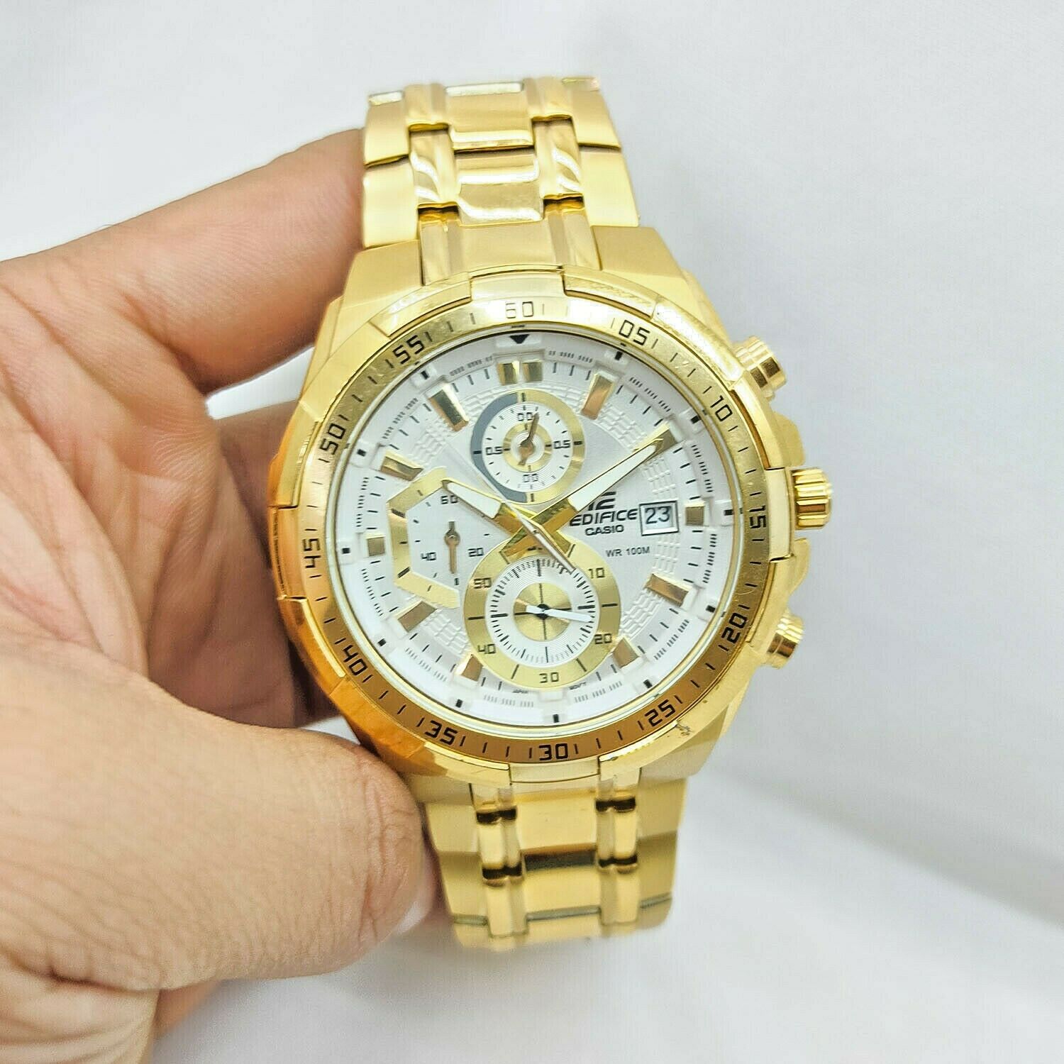 edifice golden watch price