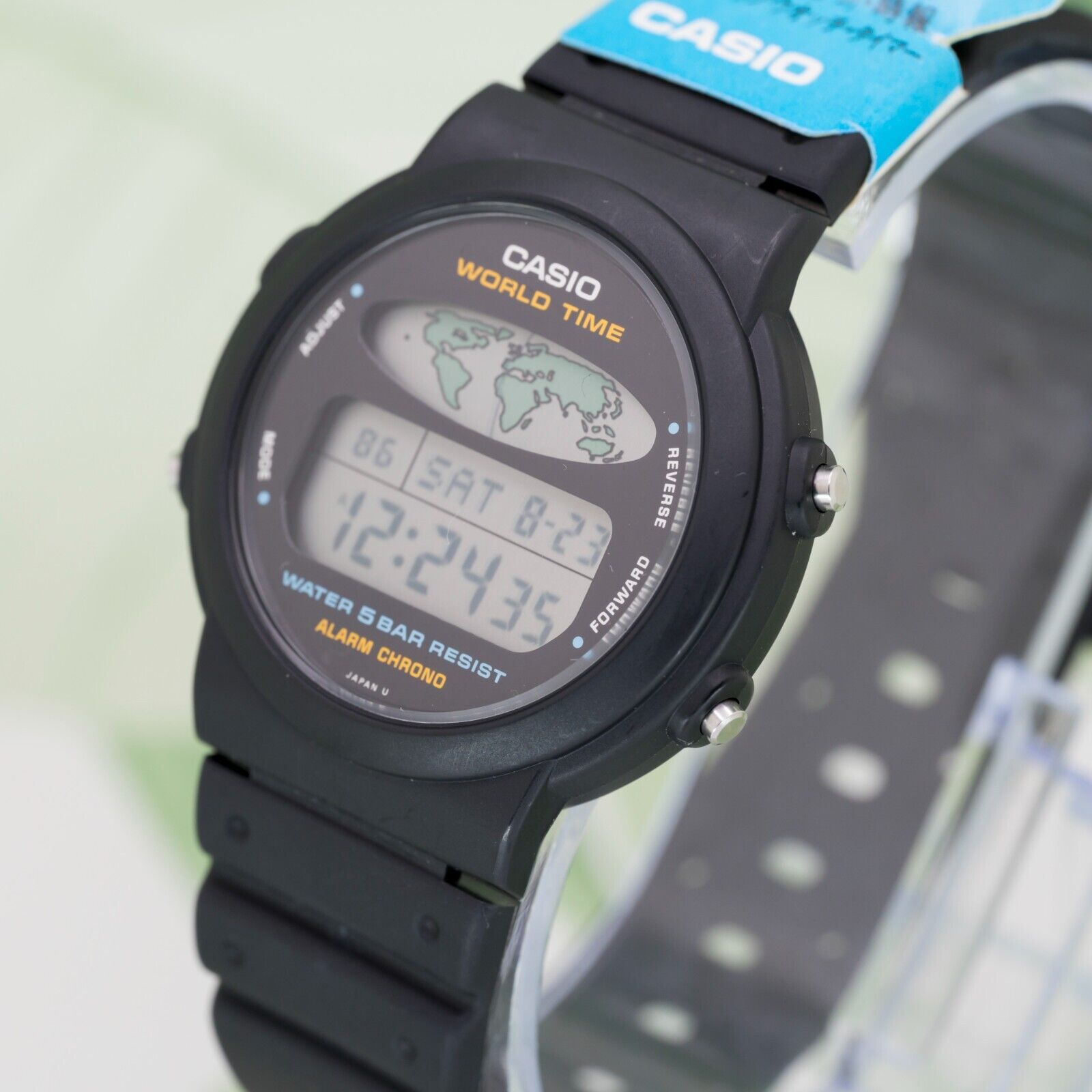 1989 NOS CASIO W-60U WORLD TIME WR50M VINTAGE DIGITAL WATCH KOREA