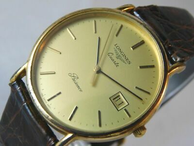 GOOD LONGINES PRESENCE DATE MEN S GOLD VINTAGE WATCH SWISS