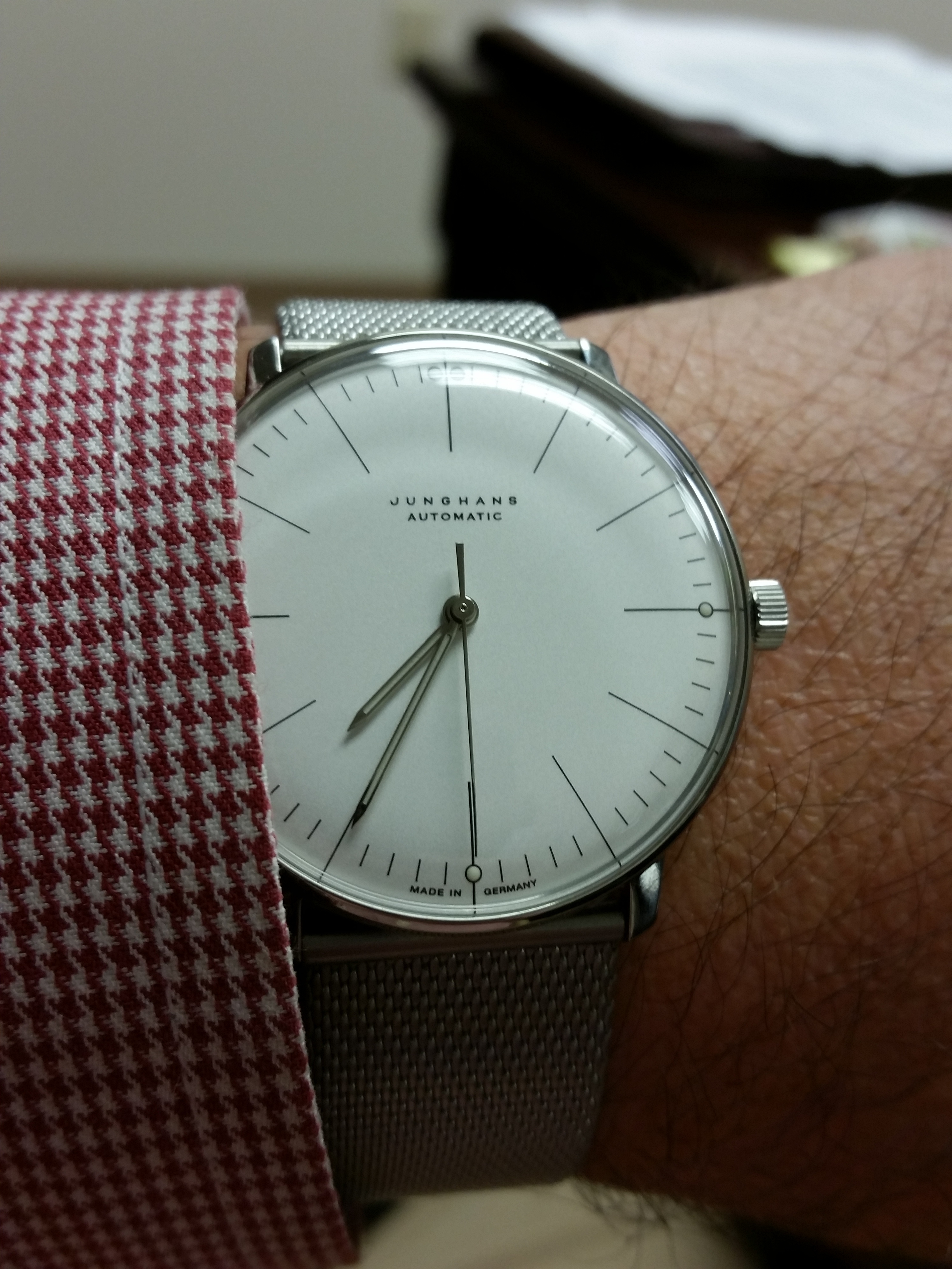 SOLD Junghans Max Bill Automatic Mesh Bracelet 027 3501.00 LNIB