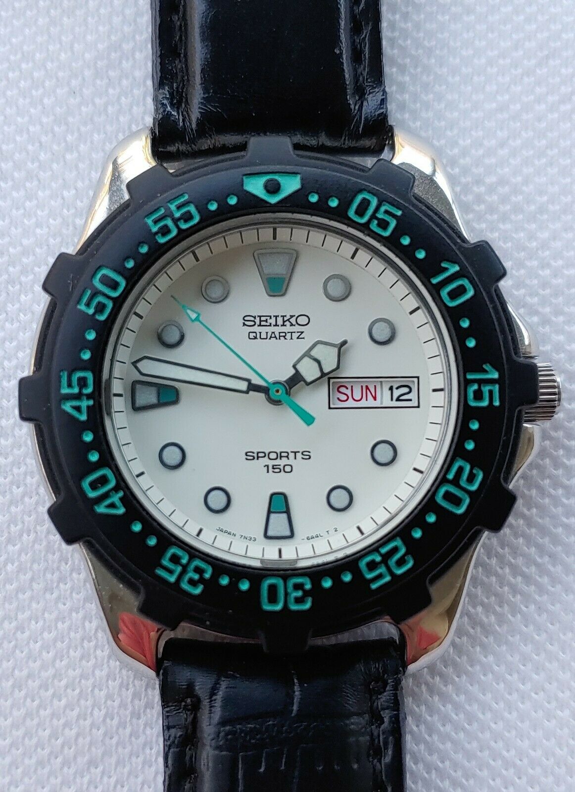 SEIKO 7N33 6A3A Sports 150 Green Men s Watch Jan 1984 WatchCharts