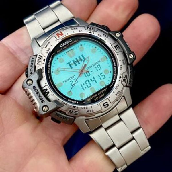 VINTAGE 1990's CASIO PROTREK PRT-500 - TWINCEPT TWIN SENSOR - NEW