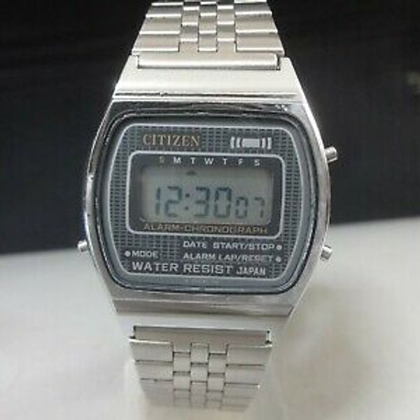 Vintage 1989 CITIZEN Digital Quartz watch [P080-312775] new 