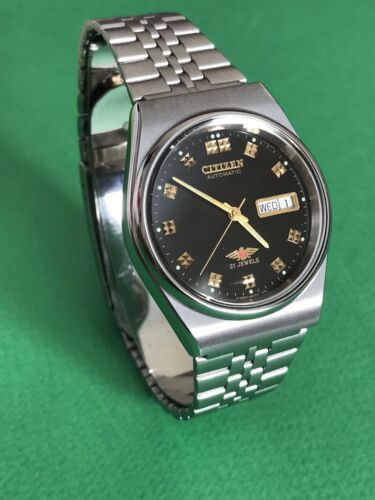 Vintage Citizen Automatic Mens Watch 36mm 4-039203 Day Date Stainless 8\