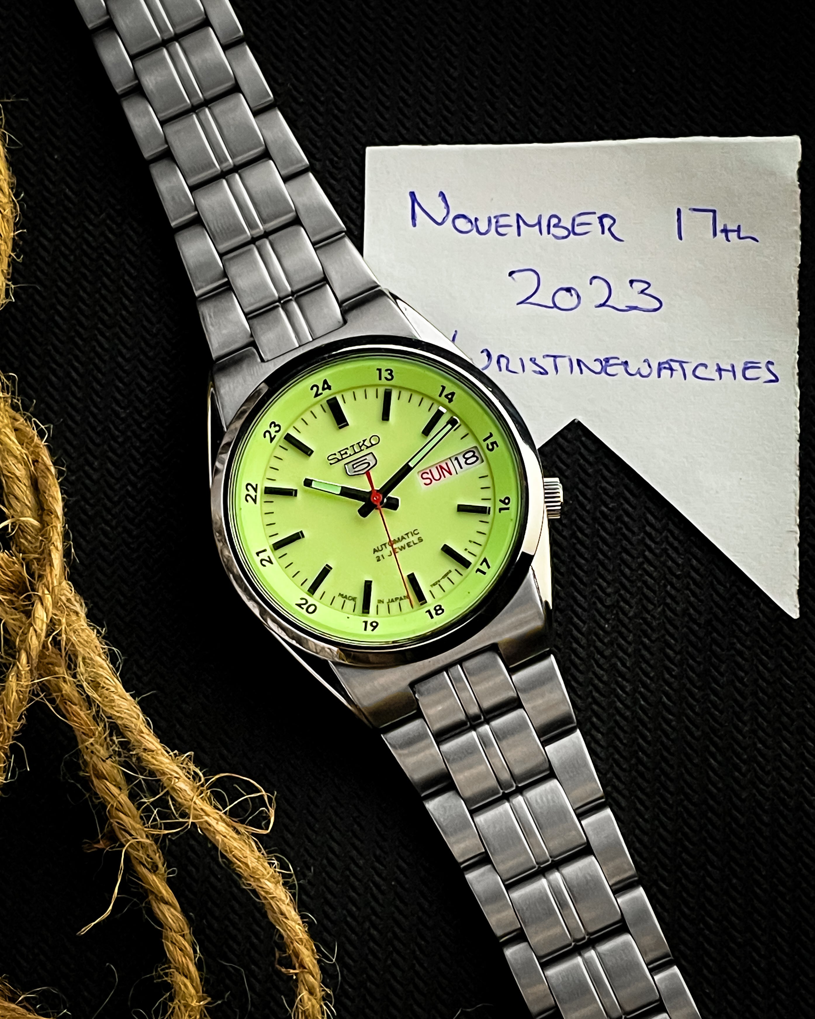 緑の小人　#573 N.S. WTS] NOS Vintage Seiko 5 - SNK573 - ????????(90's) - 21 Jewels
