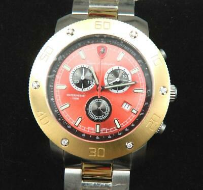 Tonino Lamborghini アナログ時計 レッドダイヤル TONINO LAMBORGHINI Chronograph Date Watch 7J-L1 w/ Box UL103