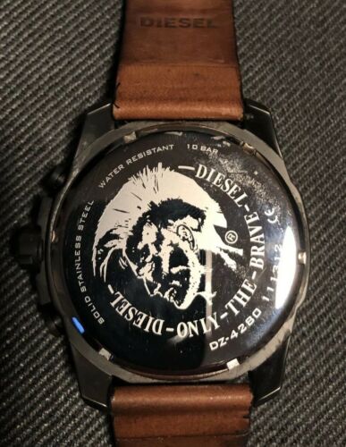 diesel only the brave watch brown leather