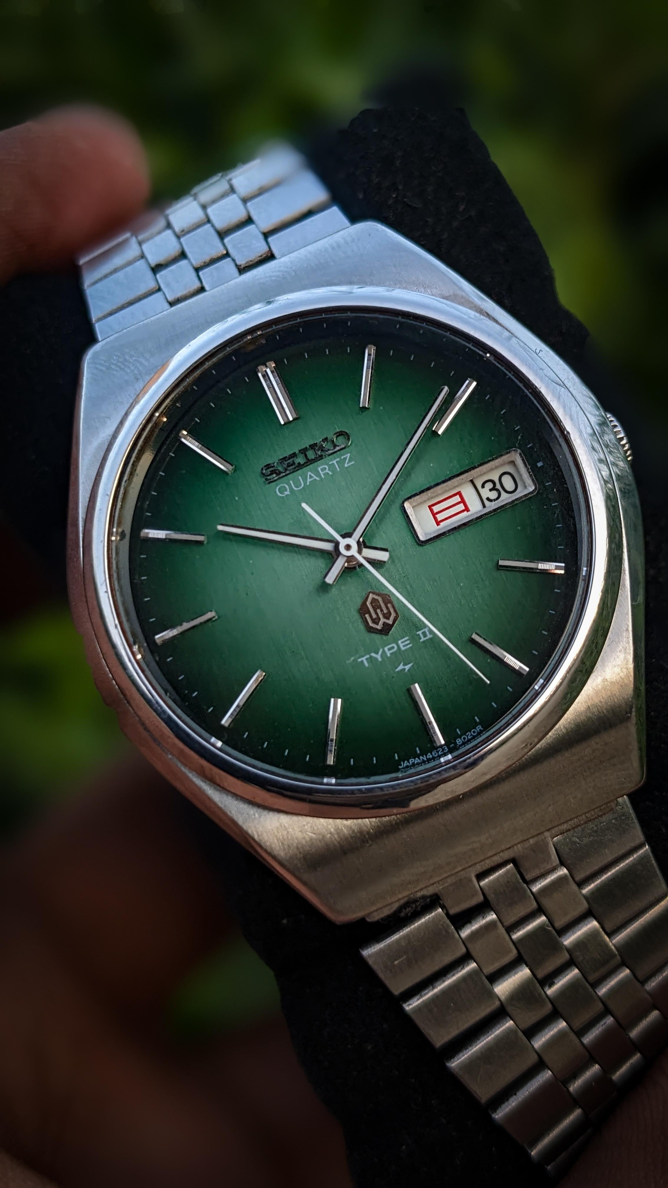 WTS] Vintage Seiko Type II Dial 1970's kanji date emerald sunburst
