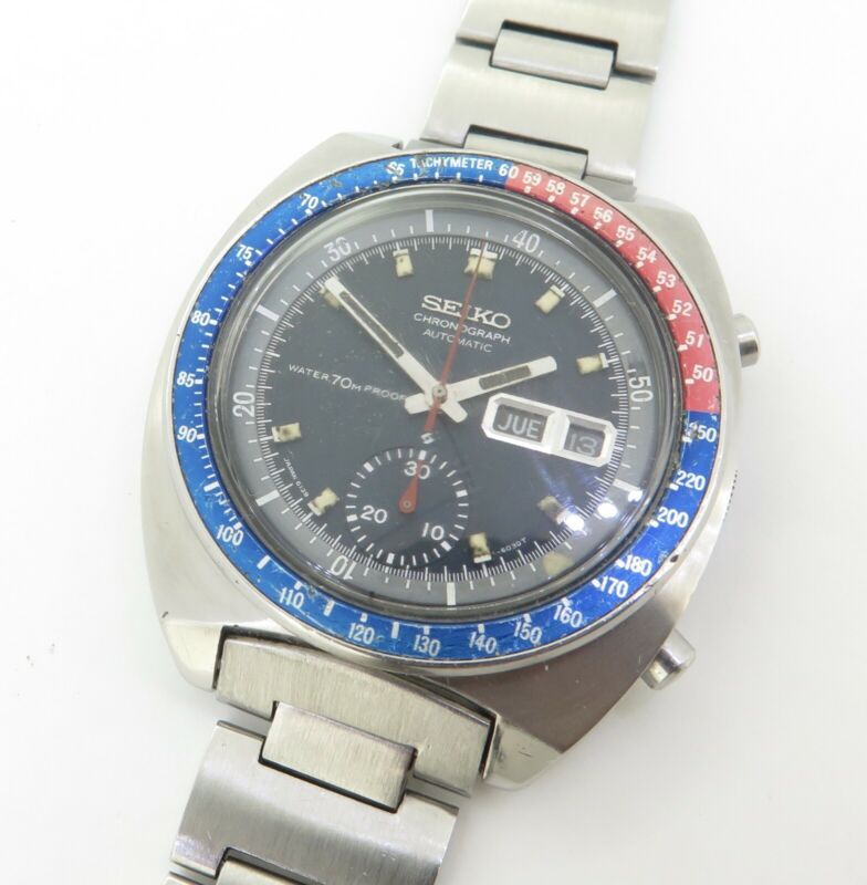 Vintage Seiko 6139 - 6001 Steel Chronograph Pepsi 'Pogue' 70m Proof Watch  $1 N/R | WatchCharts
