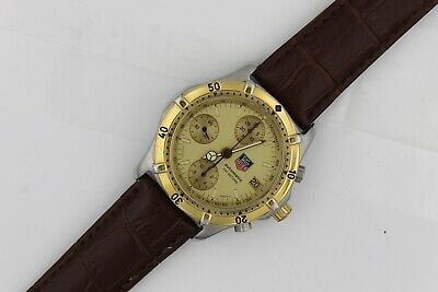 Tag Heuer AUTOMATIC Gold 765.406 Watch Mens Silver Brown Leather