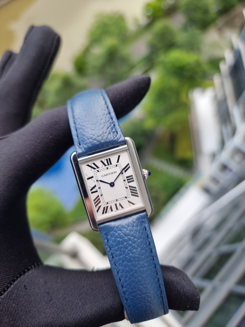 2020 CARTIER TANK SOLO LARGE BLUE STRAP 3169 WSTA0028 WSTA28