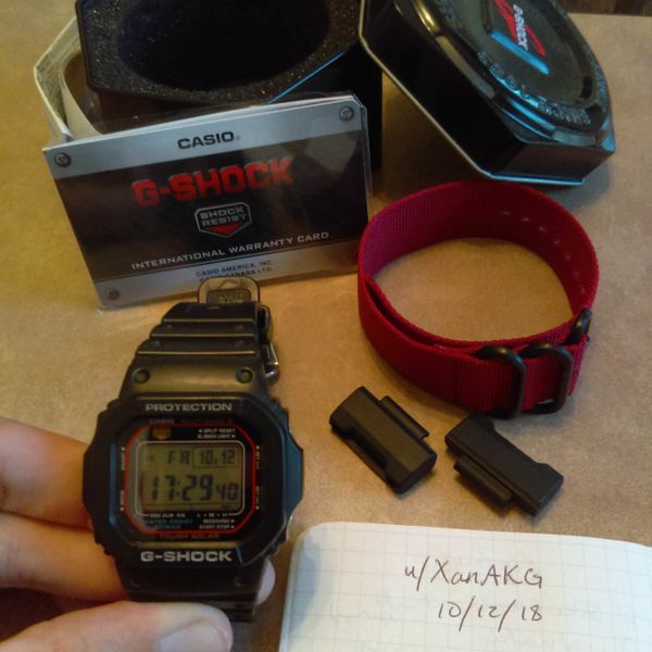 Wts Casio G Shock Gw M5610 W Nato Strap Adapters And Burgundy