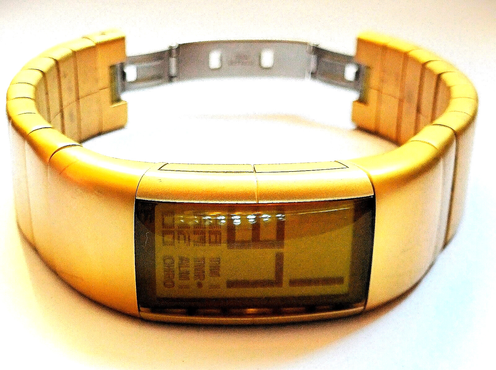 Rare Vintage Philippe Starck with Fossil Gold Tone LCD Digital 