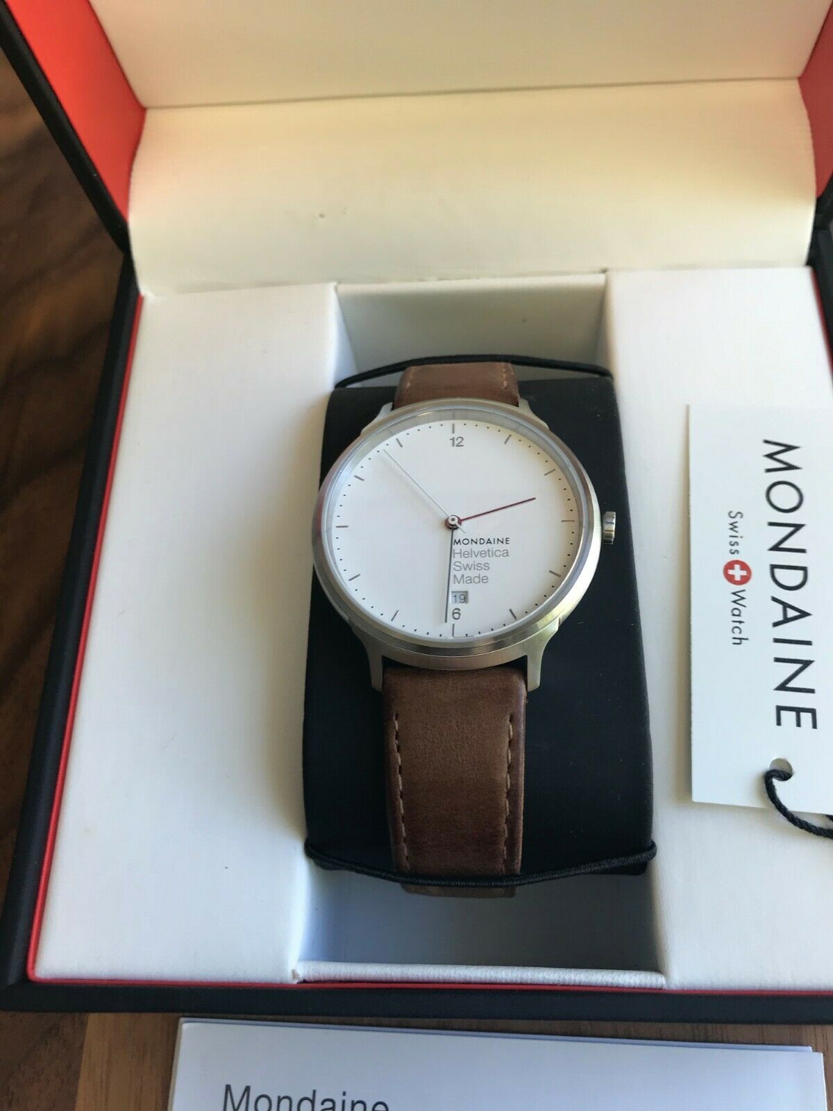 Mondaine Helvetica No1 Light - Leather Swiss Mens Watch Quartz