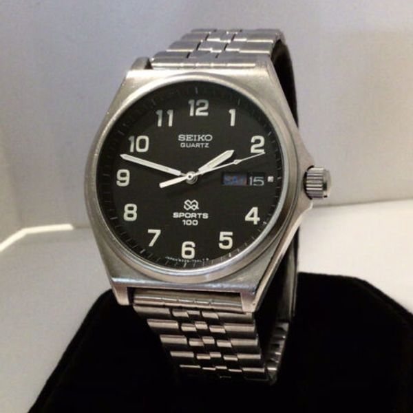 Vintage Seiko SQ Sports 100, 8229-7020, Cal. 8229A, Quick Set Day/Date ...