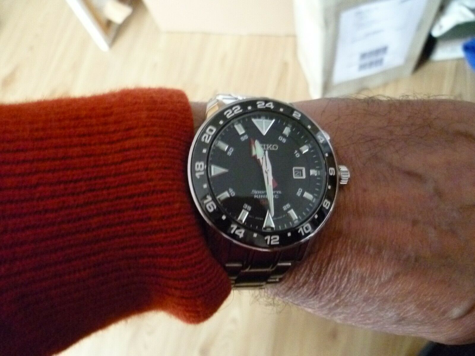 Seiko Sportura Kinetic GMT SUN015P1 Armbanduhr für Herren 