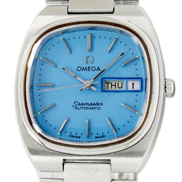 Omega Seamaster Automatic Day Date Turquoise Men's Vintage Wrist Watch