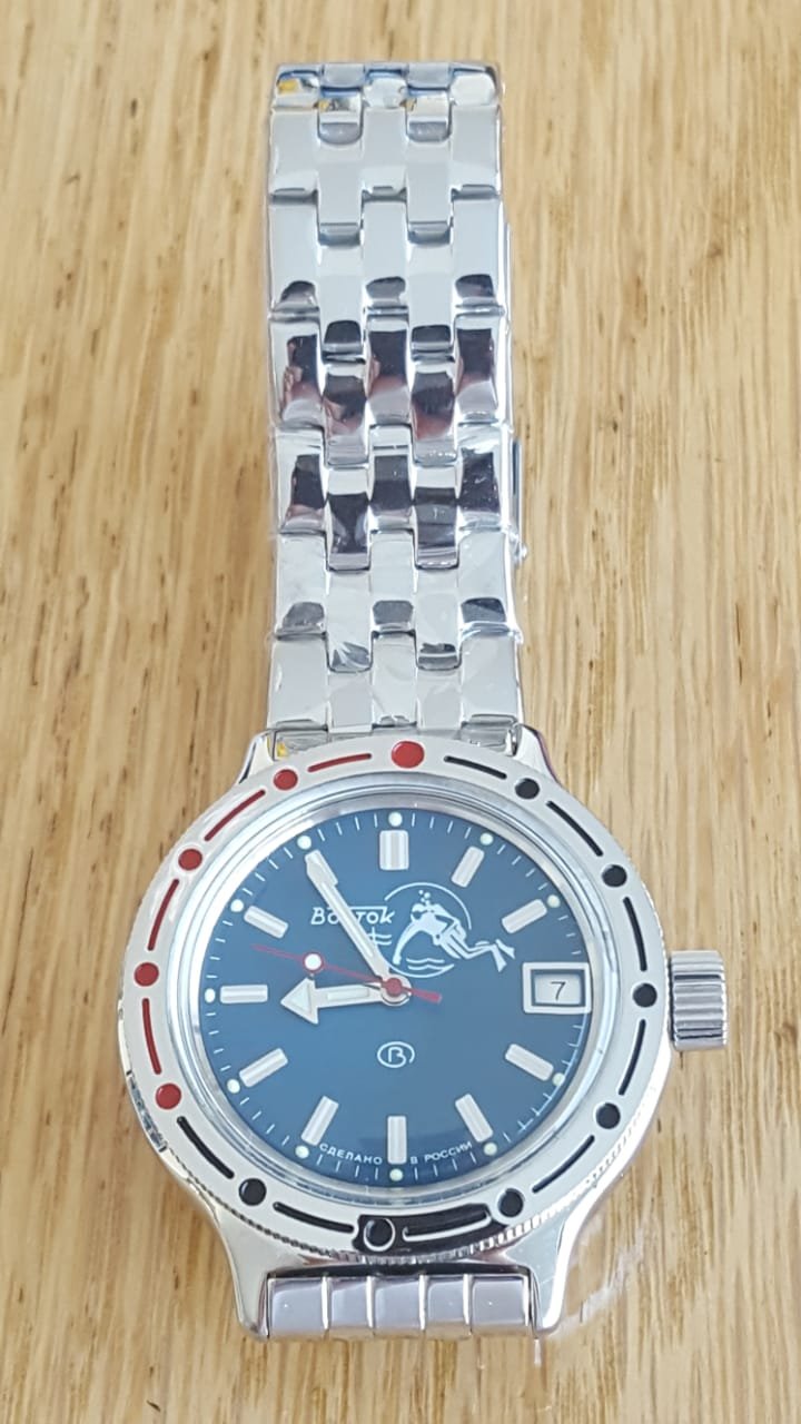 Vostok amphibia blue on sale dial