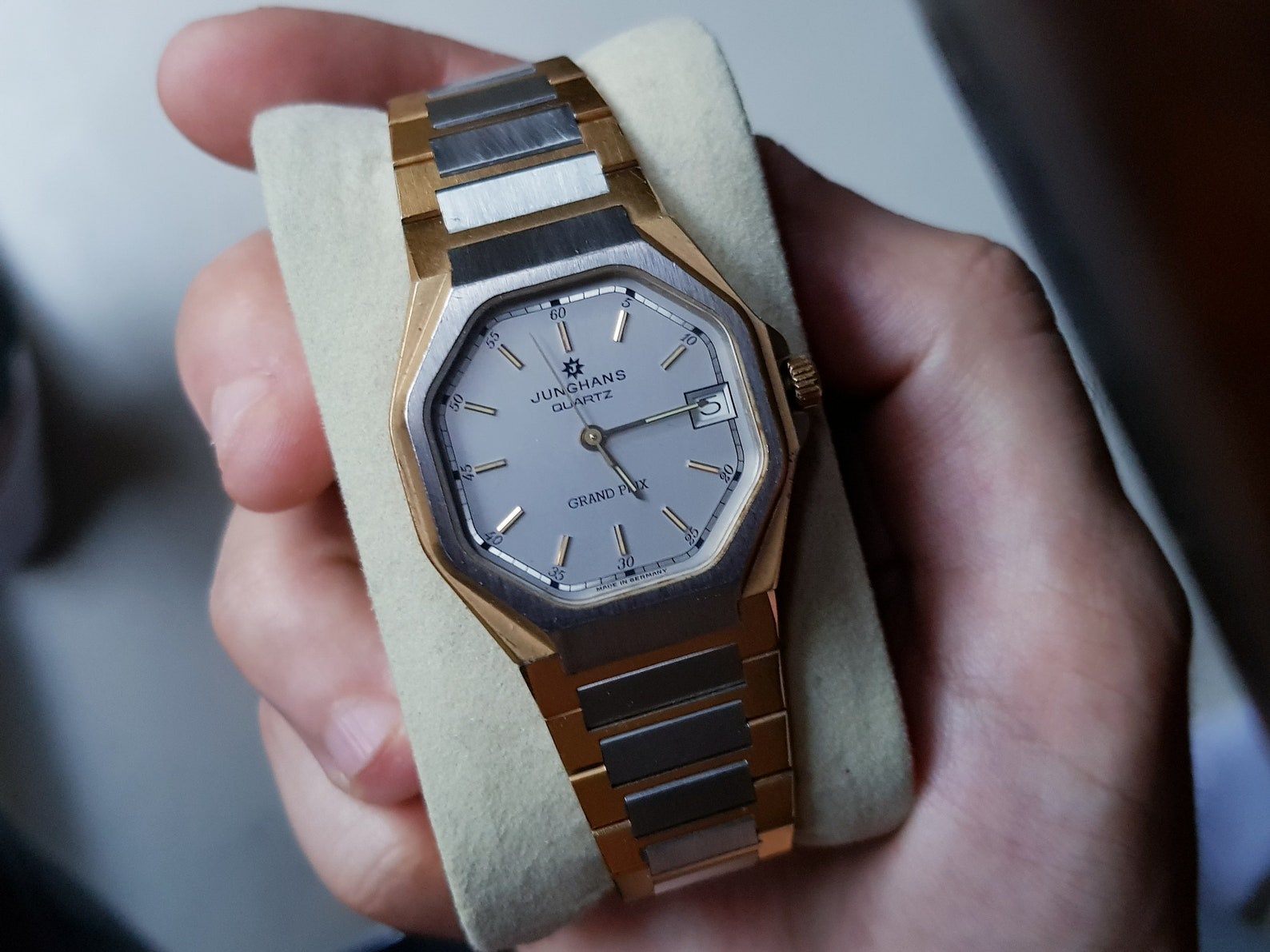 非売品 1985 AKINA GRAND PRIX GOLD DISK WTS] 1980s Junghans Grand Prix - Two Tone - Quartz - $350