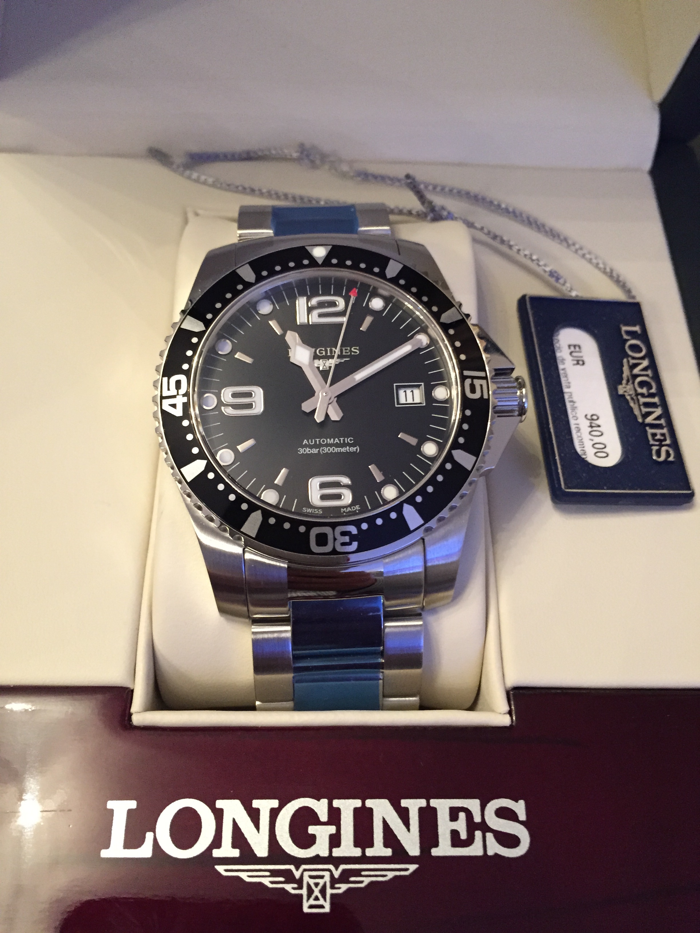 Longines Hydroconquest 41mm Black. Full Kit. old style