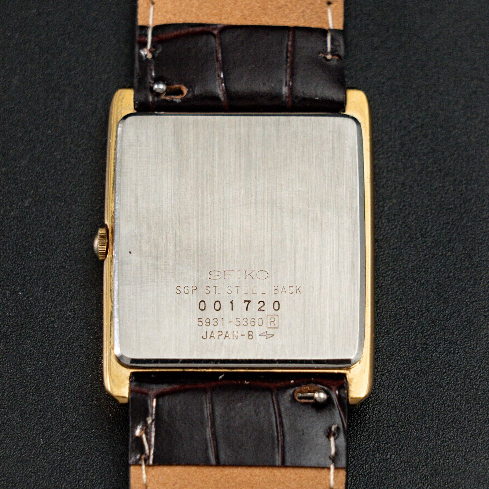 Vintage 1980 [N-MINT] SEIKO Chariot 5931-5360 New BAND Gold Tank 