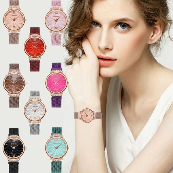 Fashion Women Ladies Wrist Watch Rhinestone Scale Strap Diamond