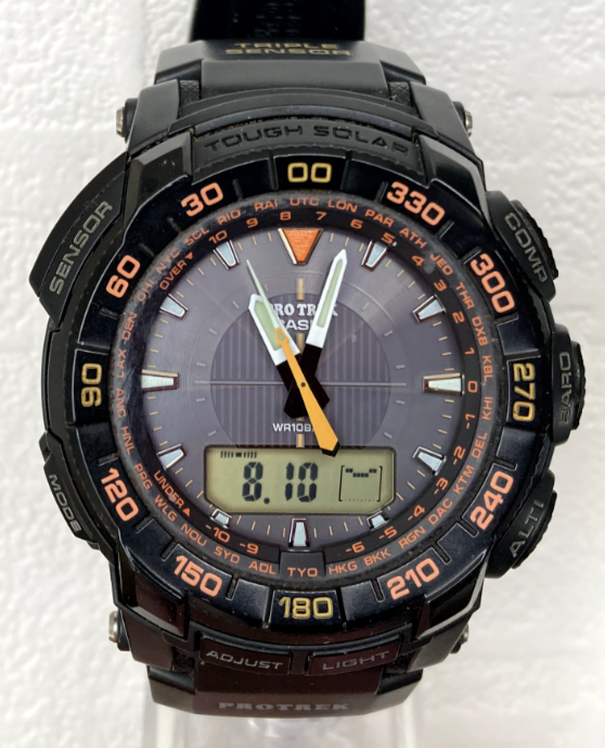 Casio Protrek Solar Triple Sensor Tough Men s Watch PRG 550 5213 free shipping WatchCharts Marketplace