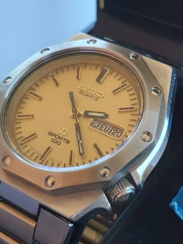 RARE Seiko SQ Sports 100 Watch, Royal Oak, ref.7546-7080, Vintage