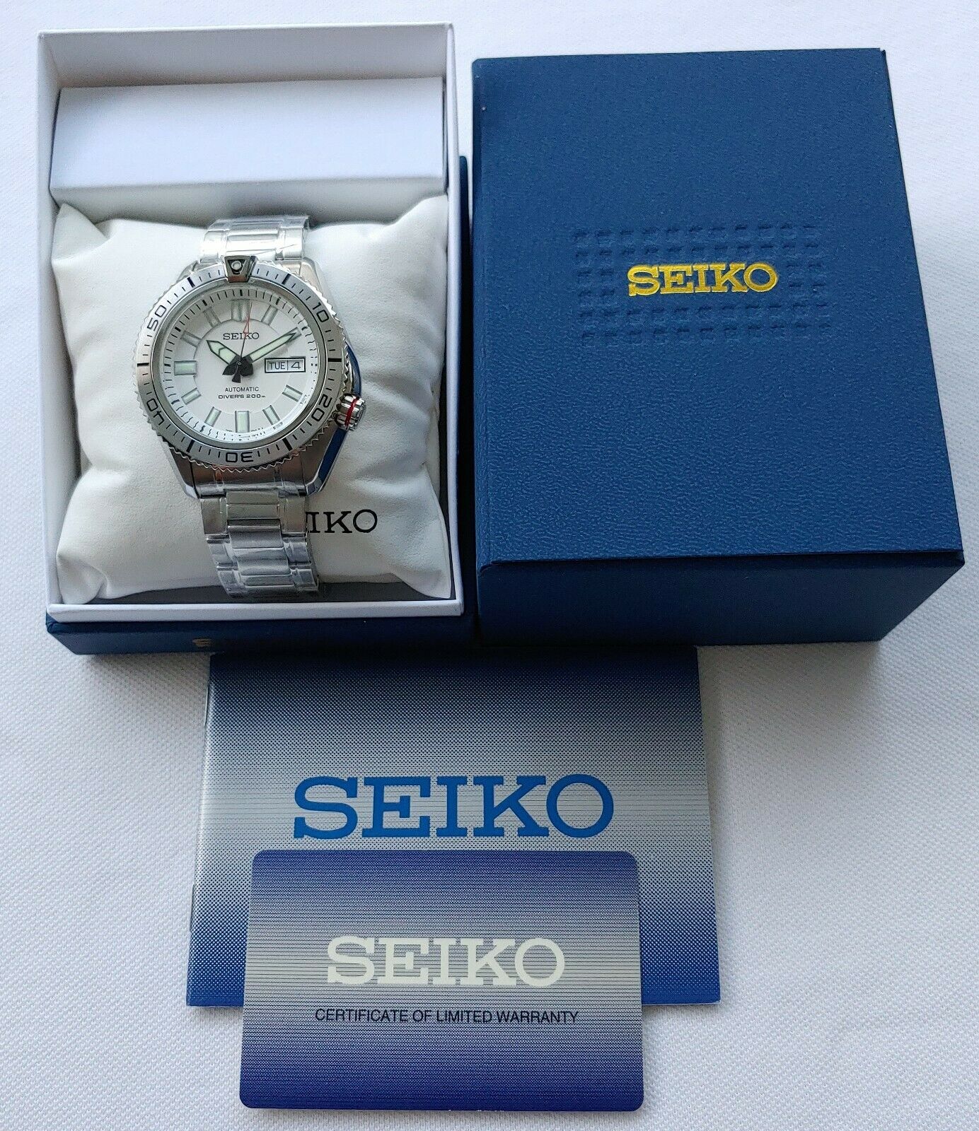 New Seiko SKZ323K1 7S36-04P0 White Stargate Automatic Men's