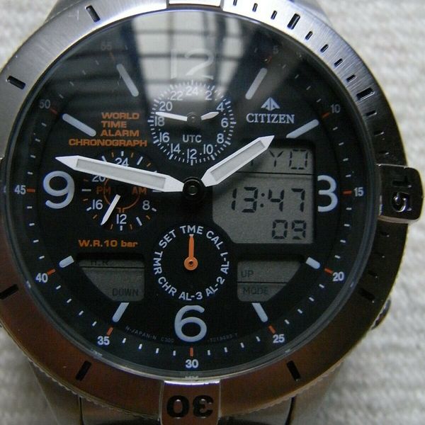 RARE CITIZEN PROMASTER WORLD TIME ALARM CHRONO GRAPH c300-t012159 ...