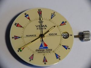 Montre Mécanique YEMA-PARIS - Fabriquée En France, Boîtier Acier Inoxydable, Bracelet Cuir Noir, Occasion Fonctionnelle