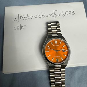 Vintage Citizen VEGA Quartz 100M Diver ORANGE Dial NEW BATTERY