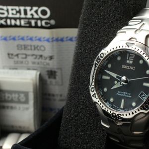 New Battery! Exc+5* Seiko Watch KINETIC AUTO RELAY 5J22-0A50 Steel Black  JAPAN | WatchCharts