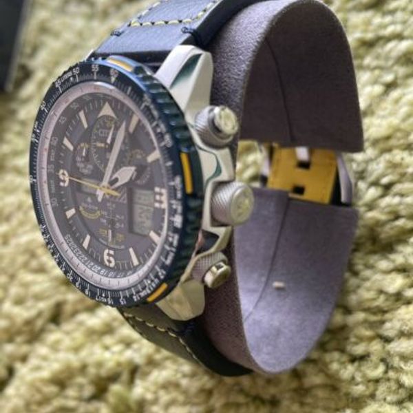 Cinturino In Vera Pelle Per Citizen Promaster Skyhawk Blu Angelo JY8078-01L