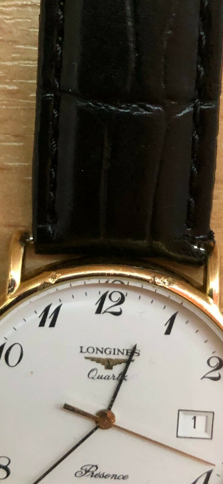 LONGINES Presence Vintage 156 Swiss 6801 Date Quartz Lather