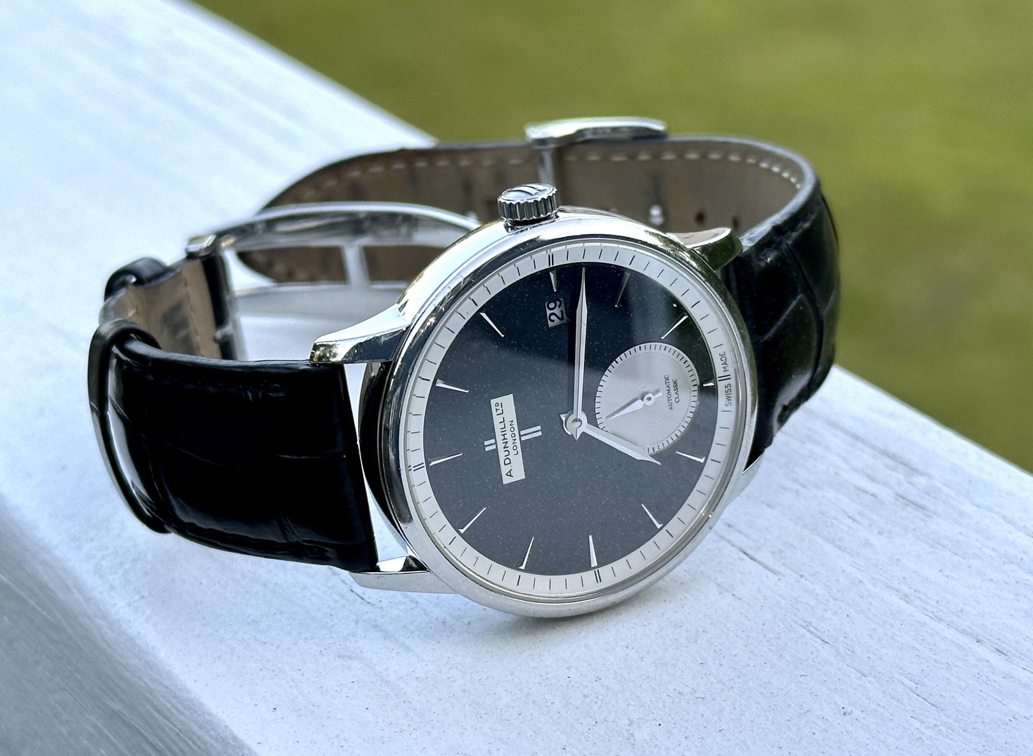 WTS Dunhill Automatic Classic Crushed Black Diamond Dial Jaeger