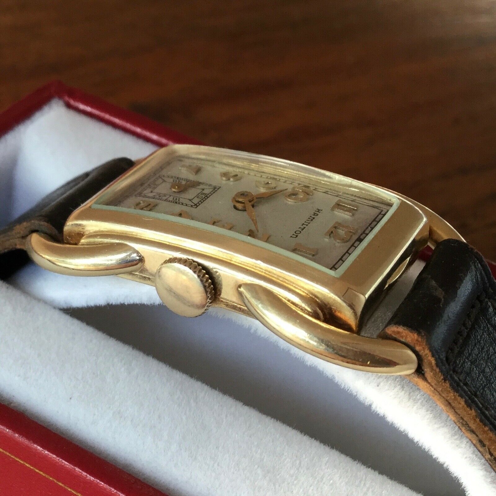 RARE! c.1930s ART DECO Men's HAMILTON “BENTLEY” 14K SOLID Yellow