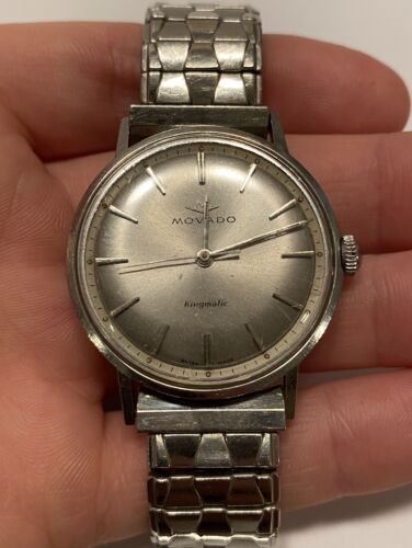 Vintage Movado Kingmatic S Sub Sea Stainless Steel Watch Runs Well