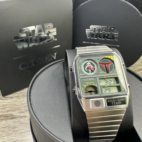 NEW✓ Citizen Star Wars Boba Fett ANA-DIGI TEMP Quartz Watch