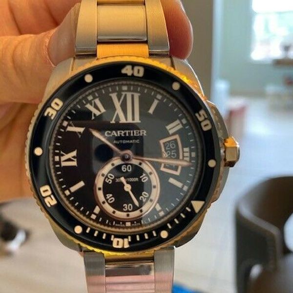 CartierCalibreDeCartierDiverAutomatic18KGoldampSteelWatch